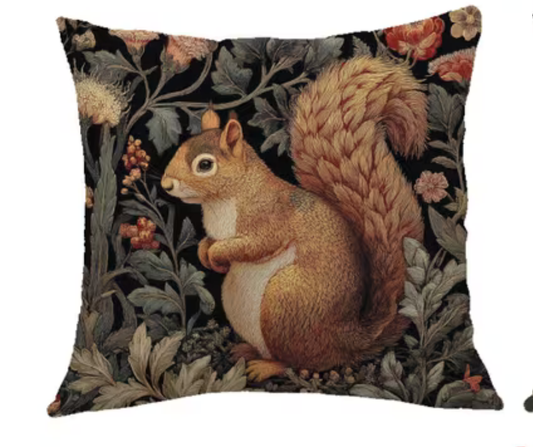 Forest Garden Squirrel Cushion