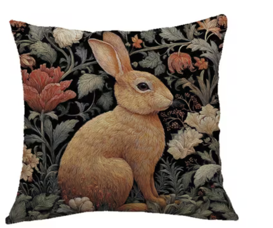 Forest Garden Rabbit Cushion.