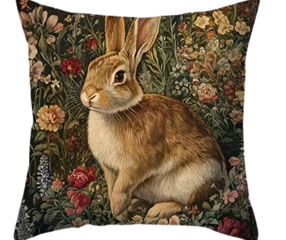 Whispering Meadow Rabbit Cushion