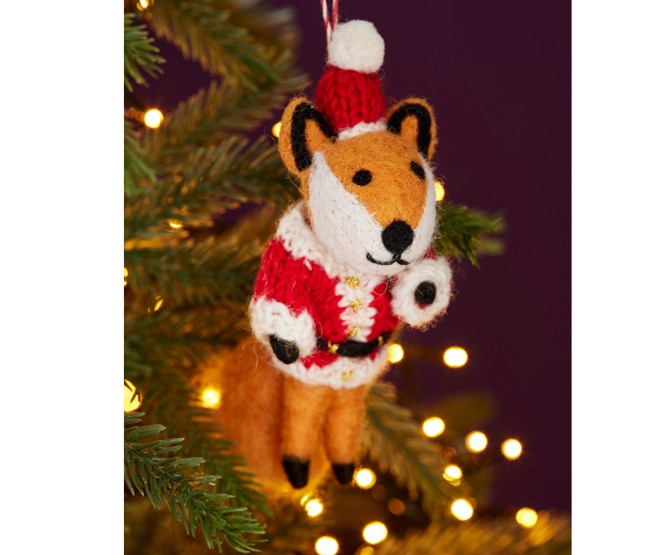 Felt Santa Fox Christmas Decoration