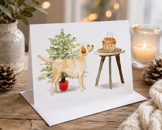 Dog Desk Labrador Deluxe Christmas Card