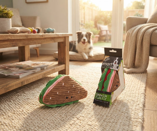 Squeaky Plush Sandwich Dog Toy