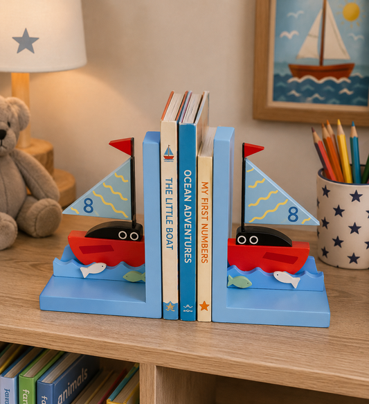 Sass & Belle Wooden Sailing Boats Bookends Ship Boat