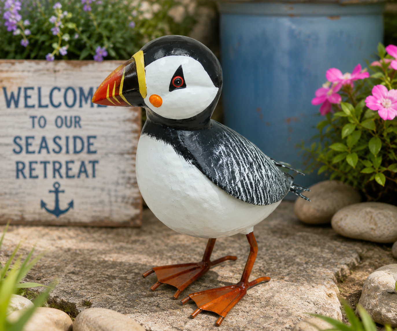 Metal Indoor /Outdoor Puffin Garden Ornament