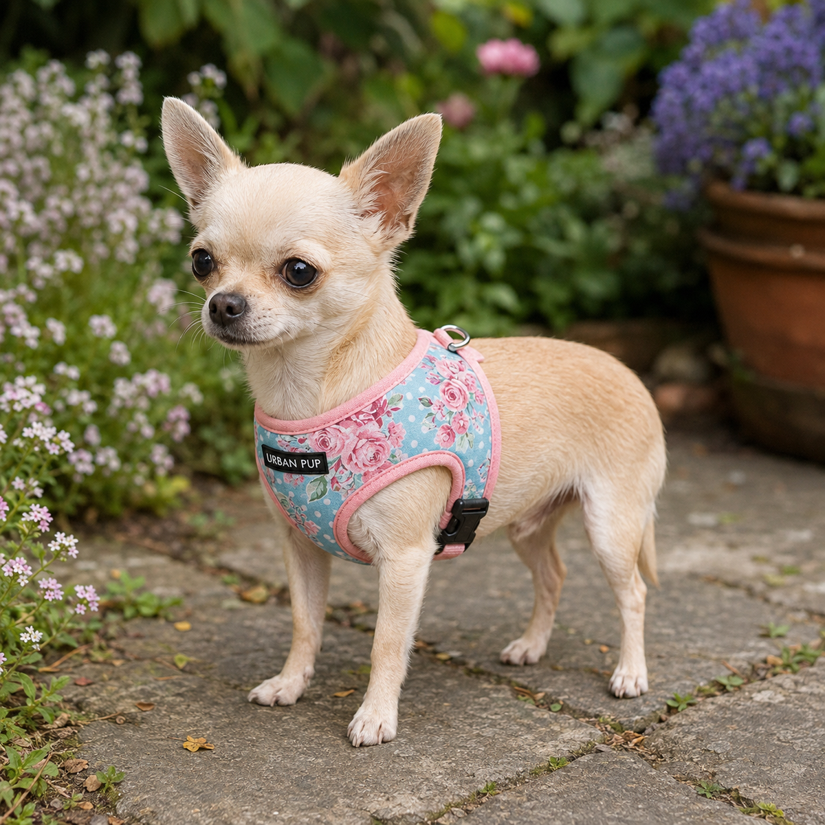 Vintage Rose Floral Dog Harness