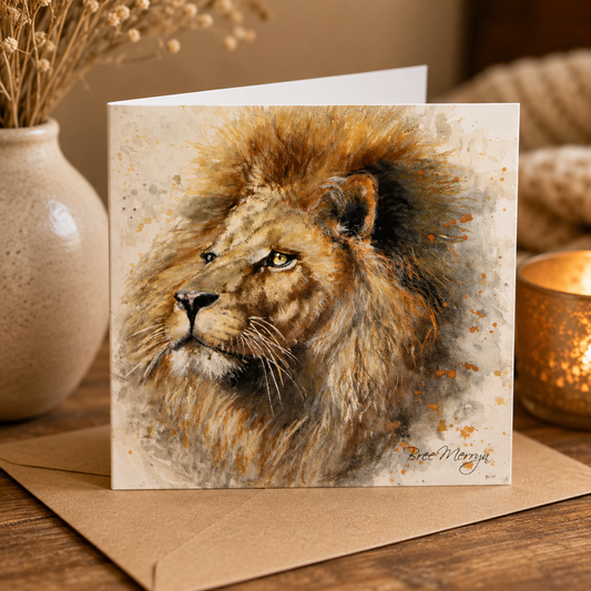 Bree Merryn, Fine Art Lion Small Card To Post