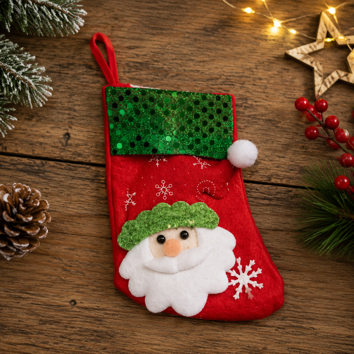 Small Christmas Xmas Stocking Father Christmas Santa