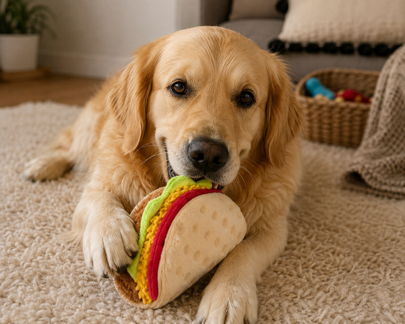 Taco Plush Dog Toy