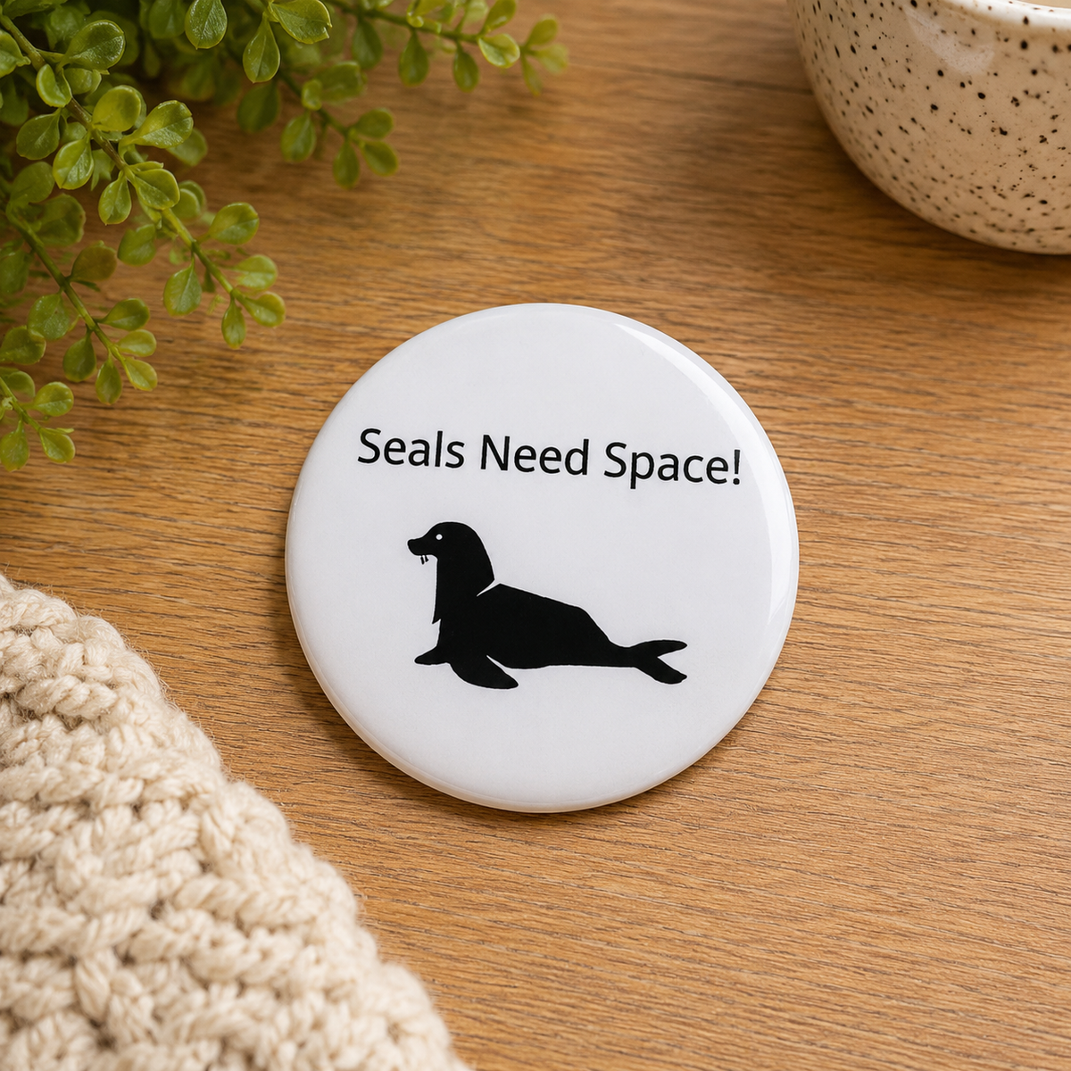 Animal Welfare Slogan Wildlife Worrying Dog Education Seals Need Space Badge