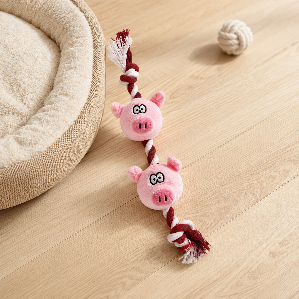 String Of Piggies Pig Dog Toy