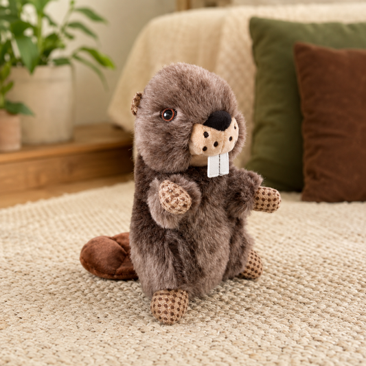 Squeaky Beaver Plush Woodland Animal Dog Toy