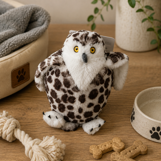 Snow Mates Suri Snowy Owl Small Dog Toy