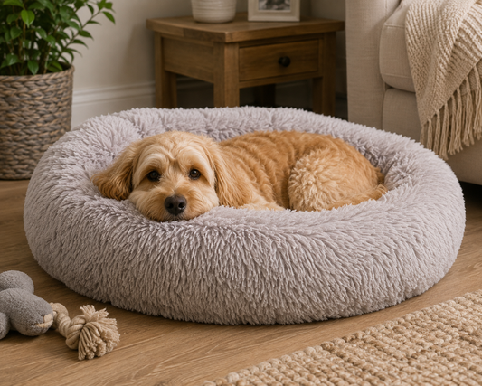 Luxury Faux Fur Bean Bag Dog Bed Medium