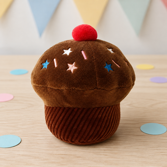 Chocolate Pupcake Plush & Squeaky Dog Toy