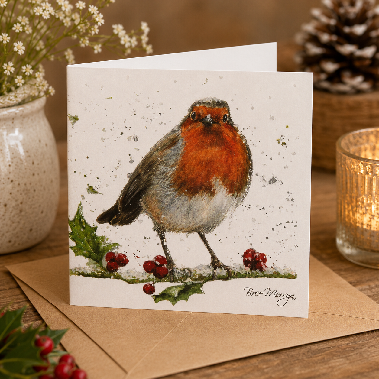 Bree Merryn, Fine Art Robin  Small Card To Post
