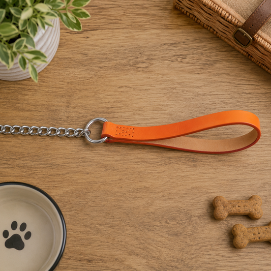 Ancol Heavy Chain Lead Tan Handle