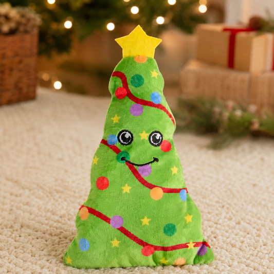 Plush Squeaky Christmas Tree Dog Toy