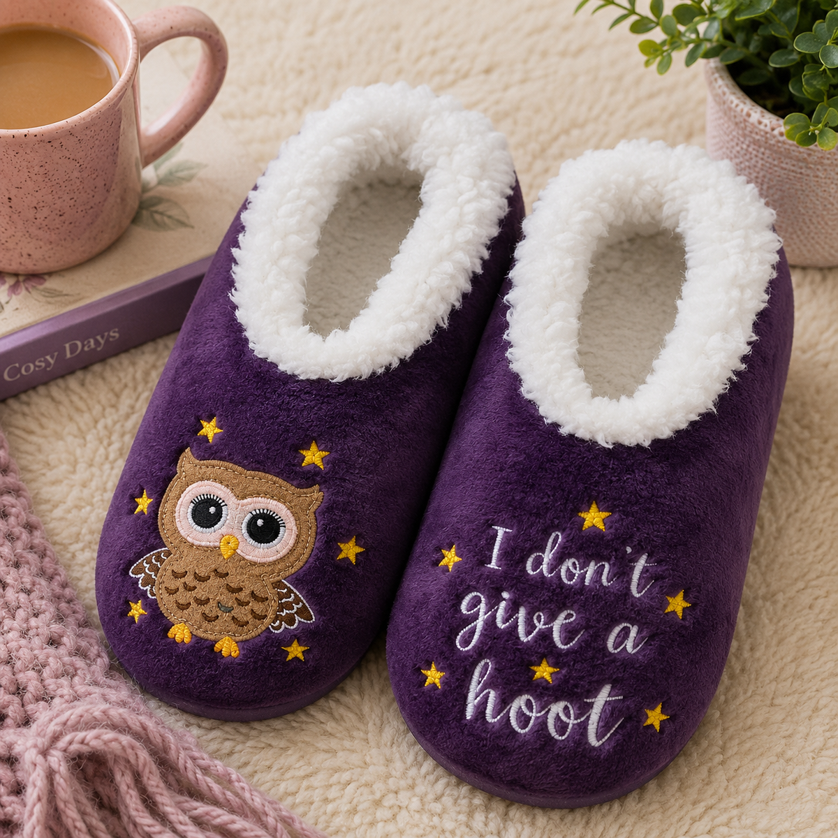 Snoozies! Pairables Owl Hoot Ladies Slippers