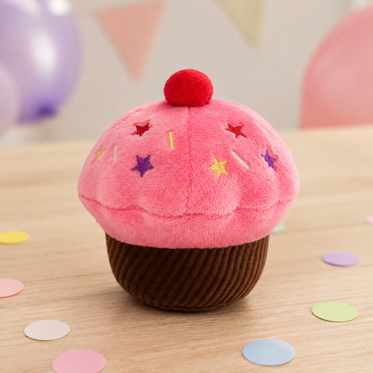 Strawberry Pupcake Plush & Squeaky Dog Toy