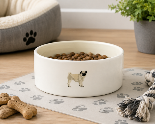 Bailey & Friends Dog Bowl Pug