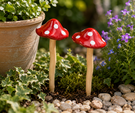 Red Ceramic Toadstool
