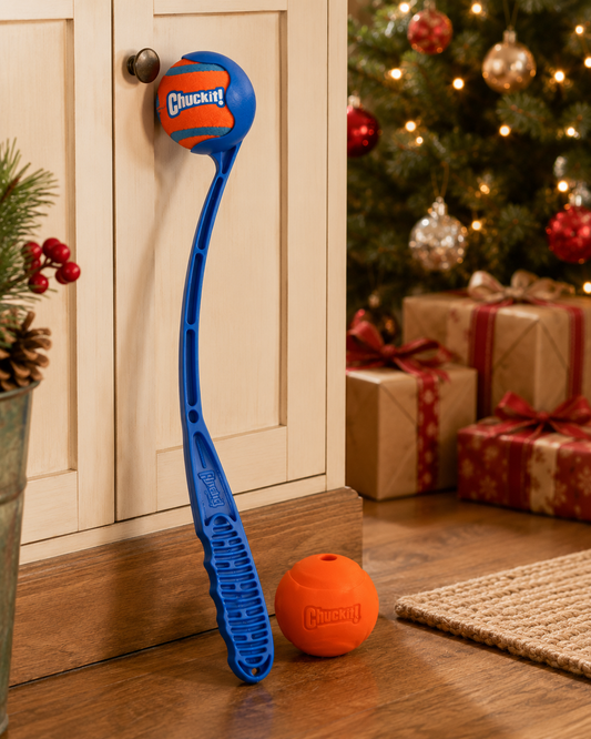 Chuckit Holiday 18M Launcher with Fetch Ball For Dogs