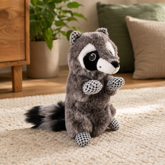 Squeaky Raccoon Plush Woodland Animal Dog Toy