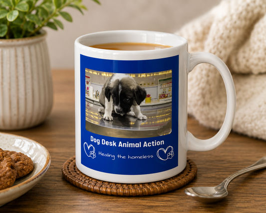 Dog Desk Animal Action Healing The Homeless  Mug