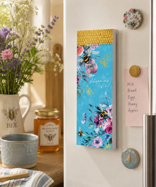 Shopping List – Queen Bee Floral Bee Magnetic Notepad