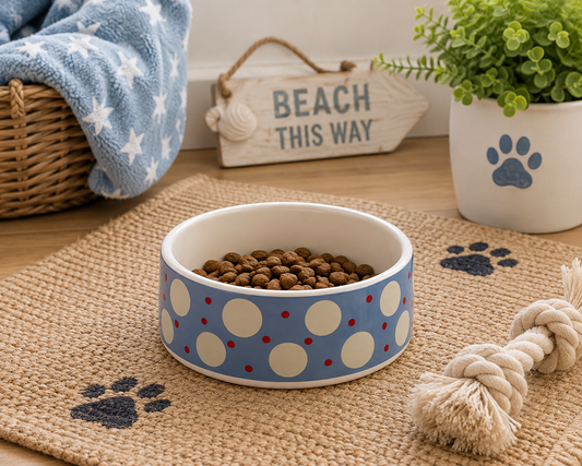 Marine Spot Ceramic Dog Bowl