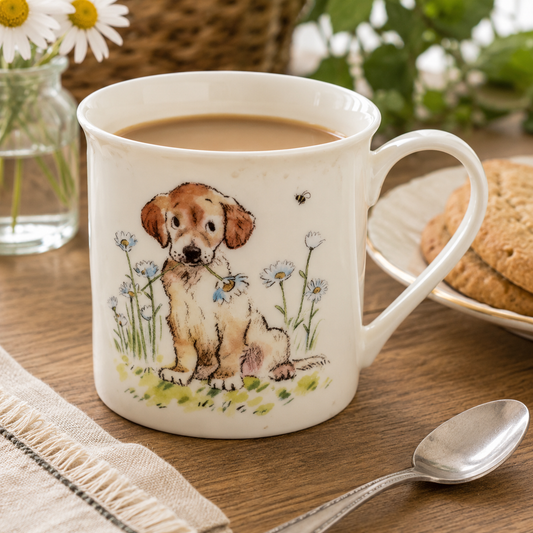 Paper Shed Labrador & Daisy Fine China Mug