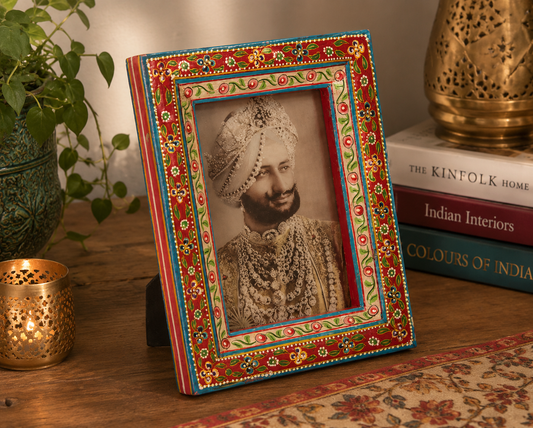 Fair Trade Floral Hand Painted Photo Frame