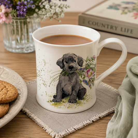 Paper Shed Black Labrador Fine China Mug