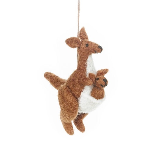 Fairtrade Handmade Felt Kanga & Roo Hanging Kangaroo Safari Decoration