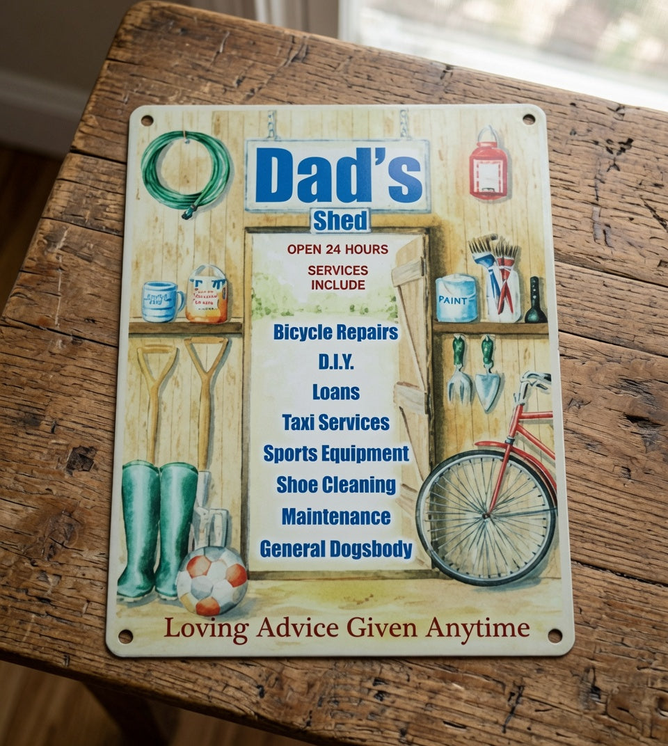 Vintage Retro Dads Shed Plaque Sign