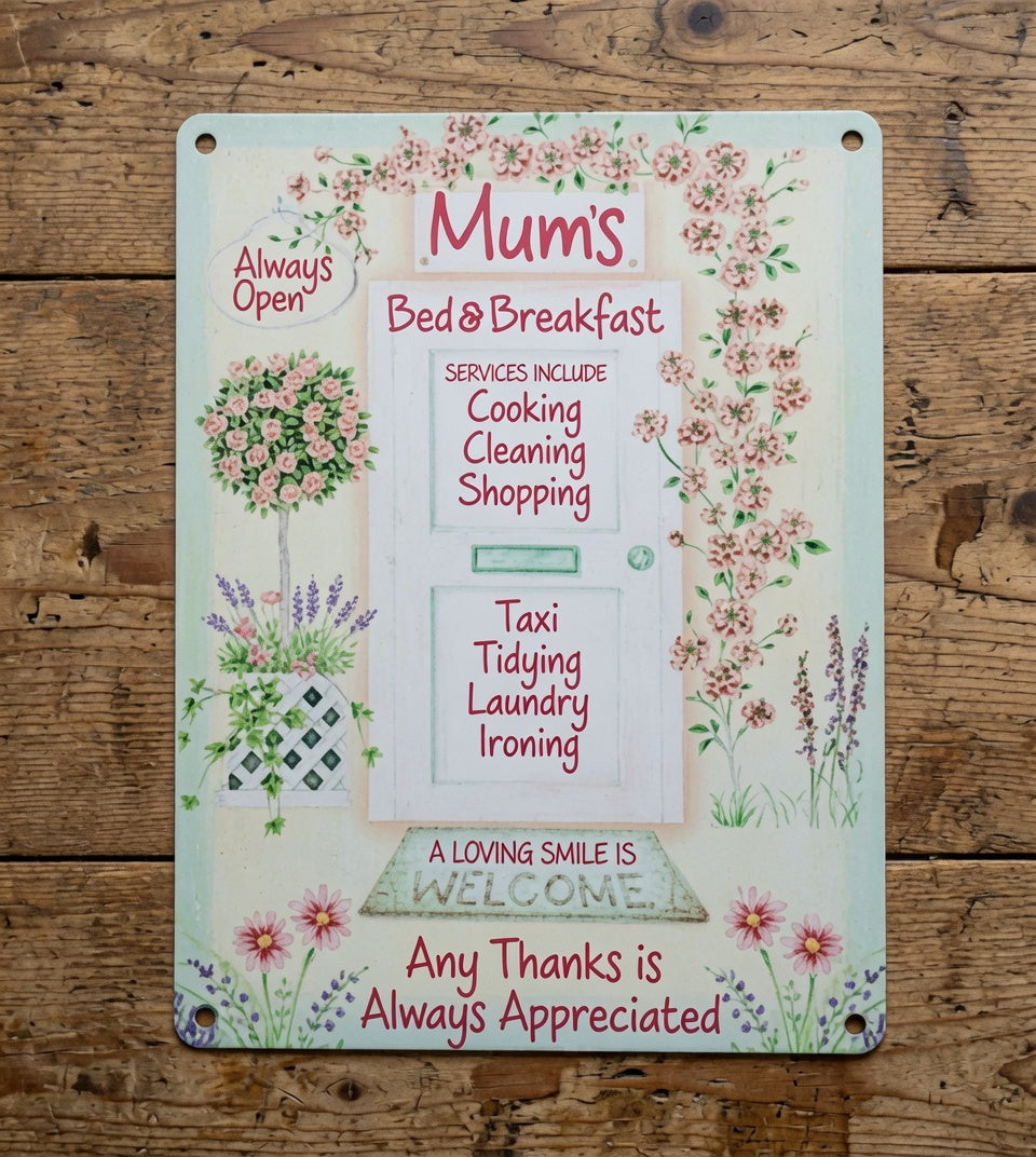 Vintage Retro Mums Bed & Breakfast Plaque Sign