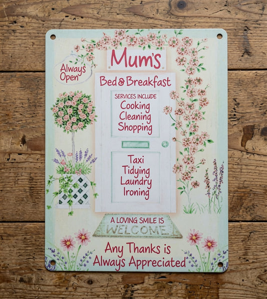 Vintage Retro Mums Bed & Breakfast Plaque Sign