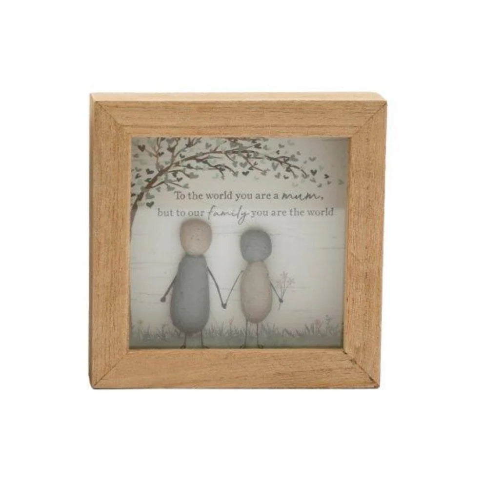 Sentiment Pebble Plaque For Mum & family