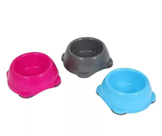 Animal Instincts Plastic Cat Bowl Grey Pink Blue 200ml