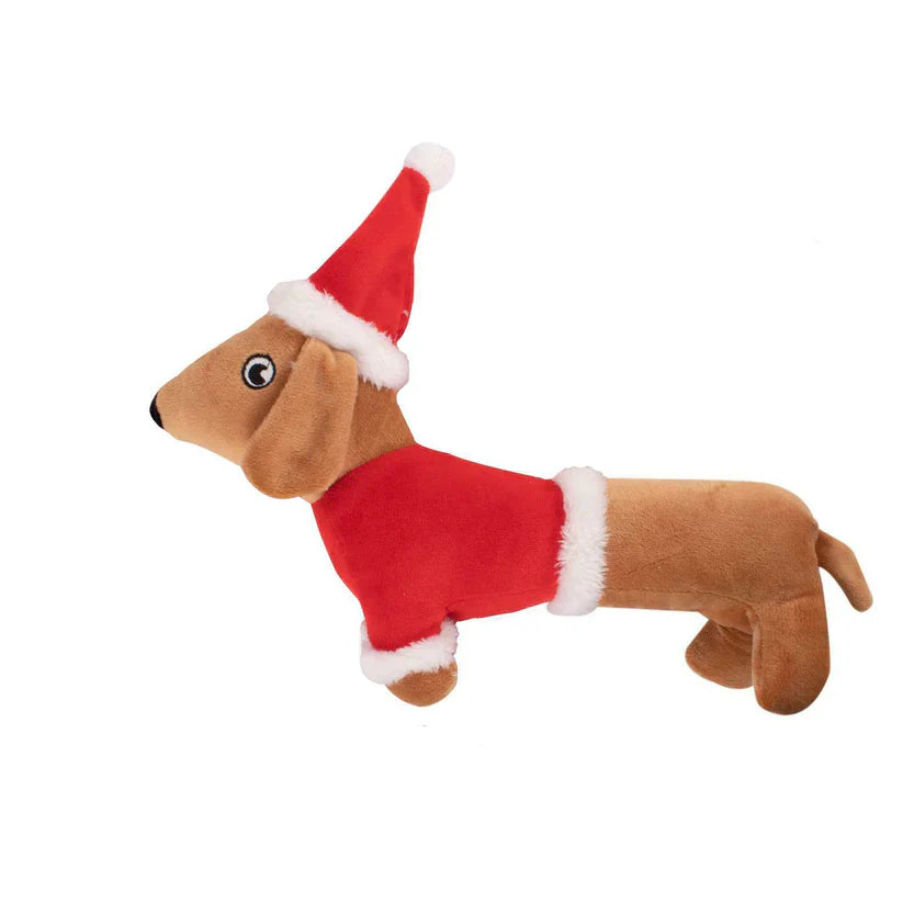 Plush Squeaky Christmas Tree & Dachshund Dog Toys