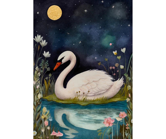 Dog Desk Night-time Hills Frog Deluxe Greeting Card