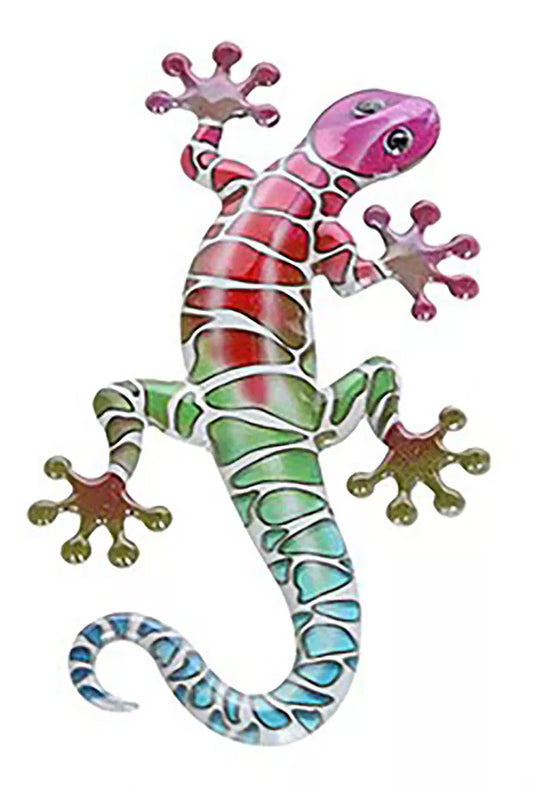 Bright Metal Gecko Garden Wall Art