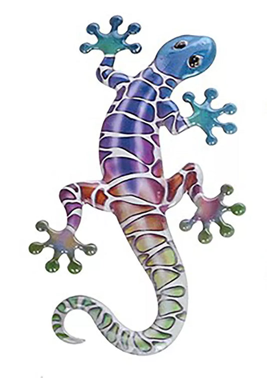 Bright Metal Gecko Garden Wall Art
