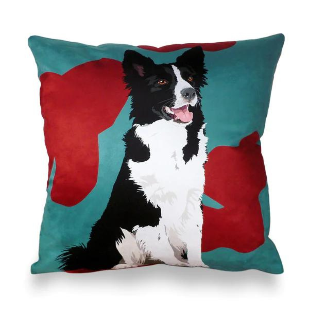 Border Collie Cushion Cover & Cushion