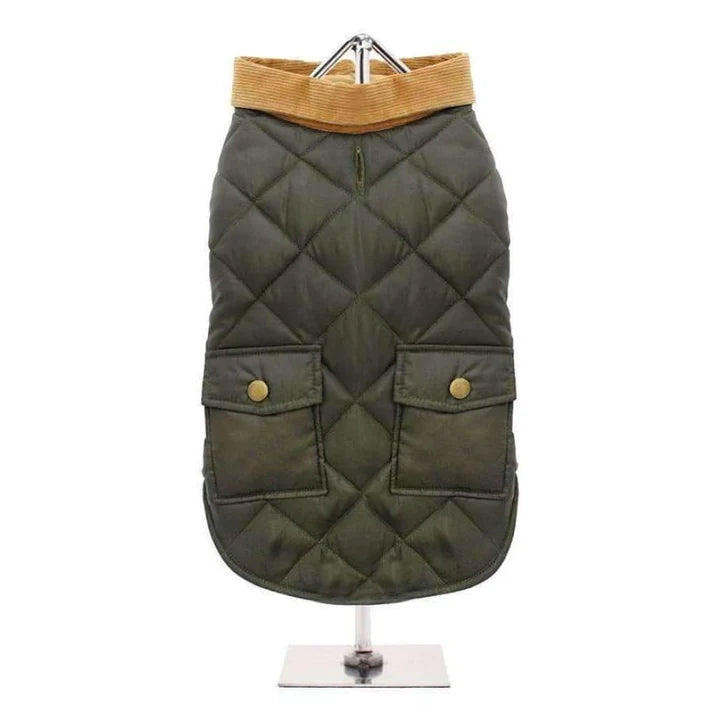 Forest Green Quilted Town & Country Dog Coat