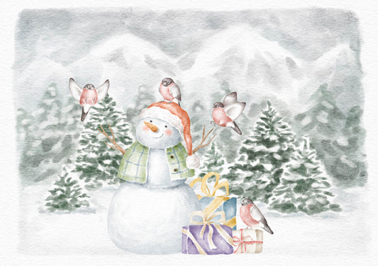 Dog Desk Forest Friends Birds And Snowman Deluxe Christmas Card