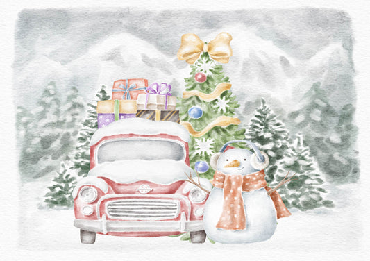 Dog Desk Forest Friends Snowman And Gifts Deluxe Christmas Card