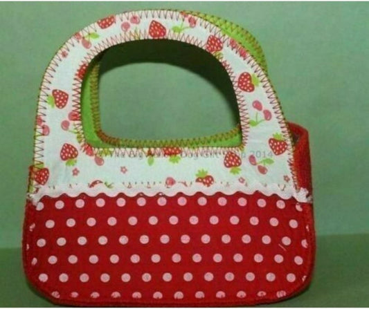 Girls Strawberry & Polka Dot Felt Bag