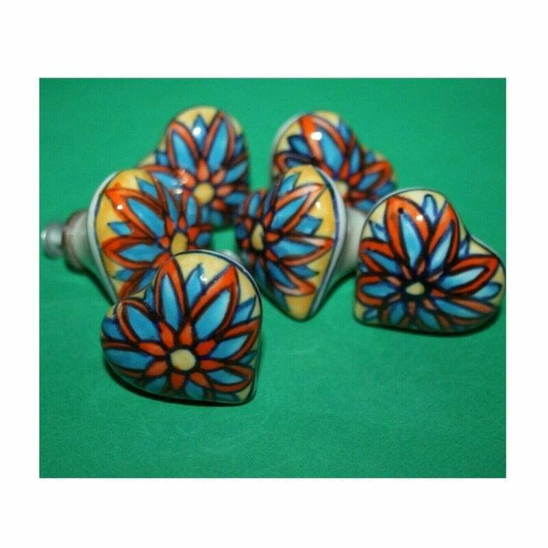 Fair Trade Hand Painted Ceramic Door / Drawer Knob