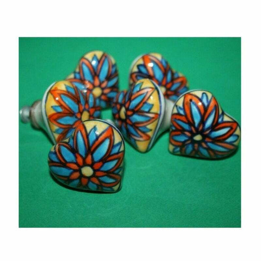 Fair Trade Hand Painted Ceramic Door / Drawer Knob